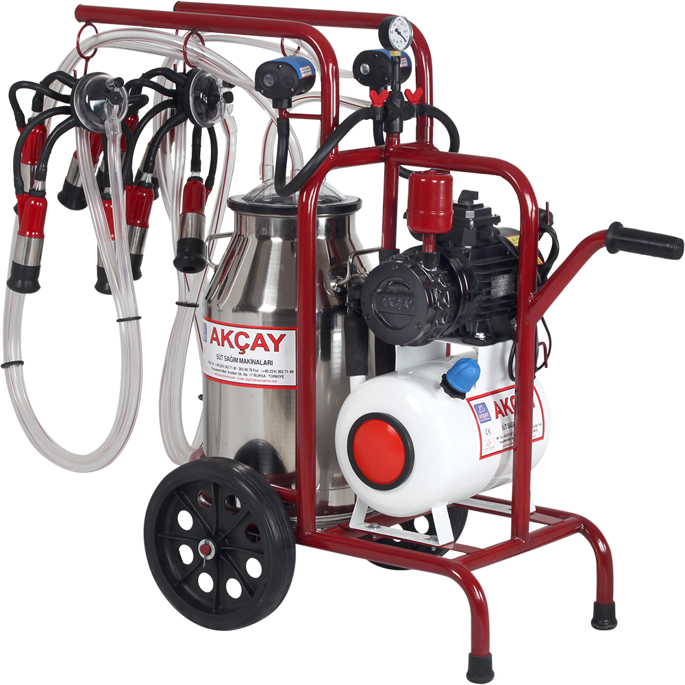 Akçay A2001 Çift Sağım Tek Güğüm Süt Sağım Makinesi 40 Litre Kuru
