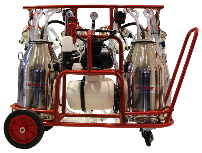 Kurtsan KM04067 Sekiz Sağım Çift Güğüm Koyun/Keçi Süt Sağım Makinesi 80 Litre (Yağlı)