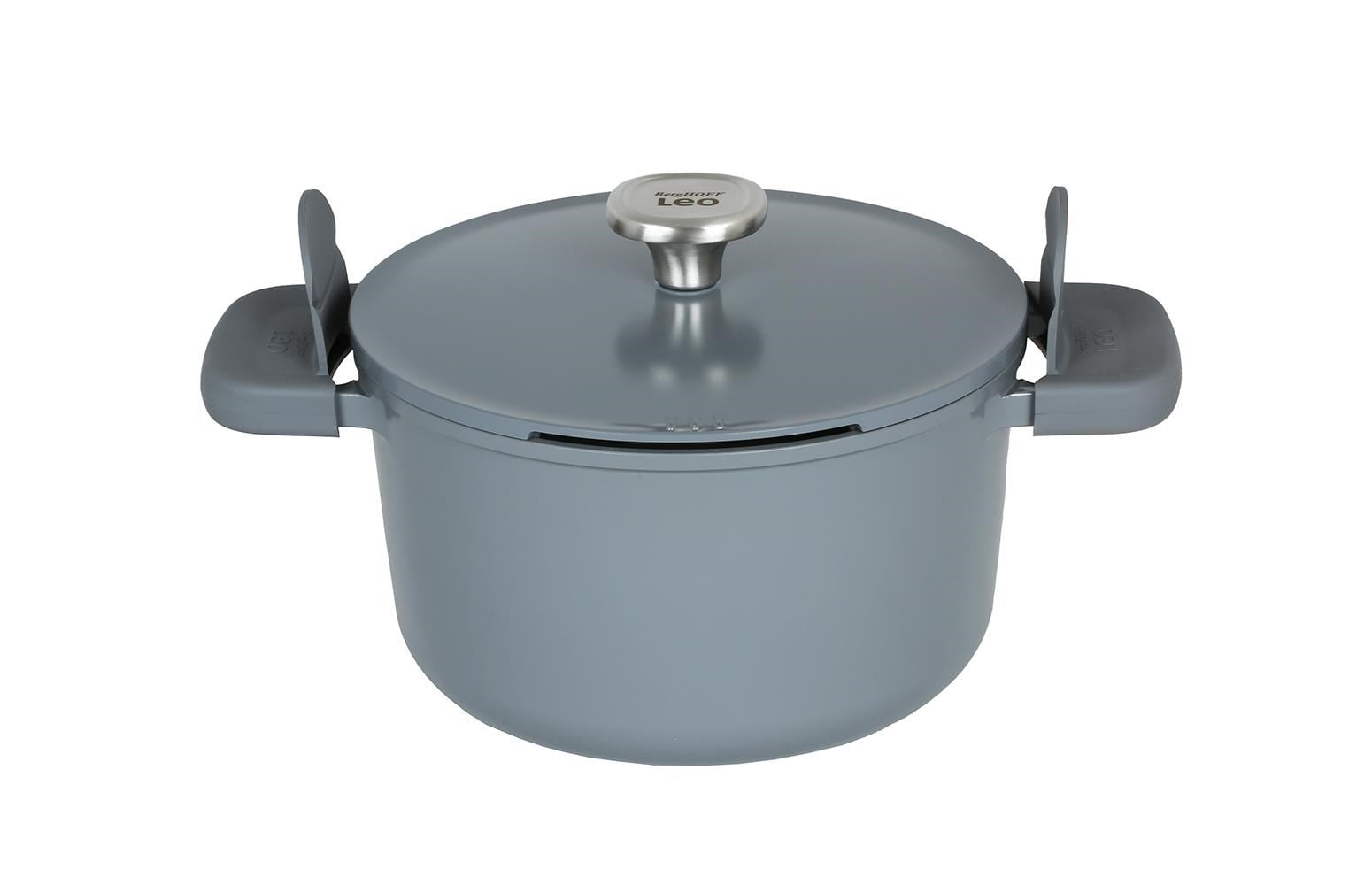 Berghoff Leo Phantom Kapakli Yapişmaz Derin Tencere 24 Cm Smoked Grey