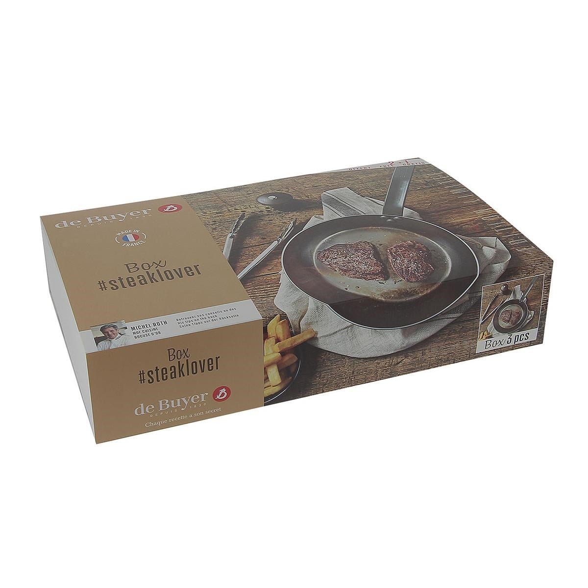 De Buyer Mineral B Steaklover 3 Parçalı Hediye Seti - 5610.03