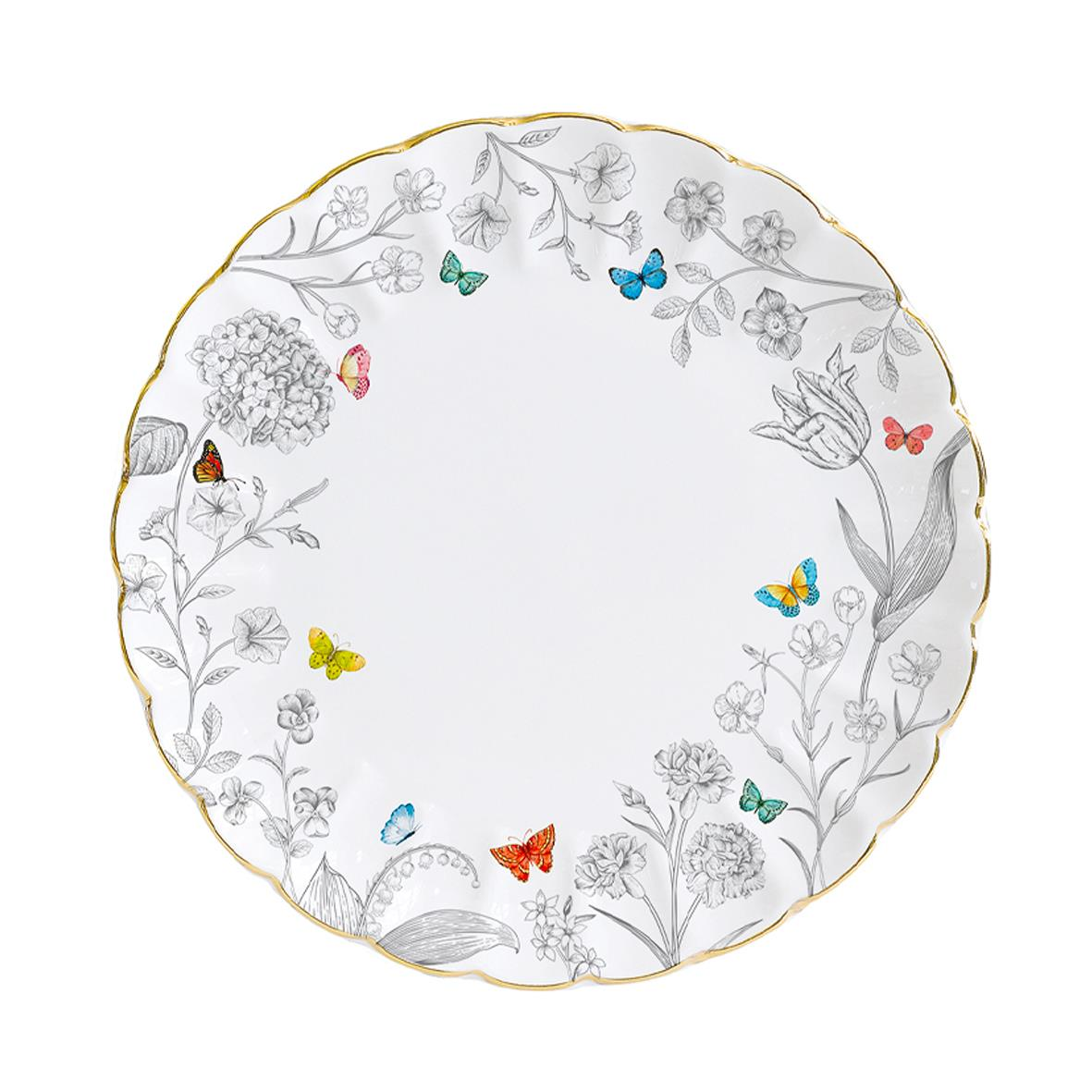 Easy Life Fleurs & Papillons Porselen Servis Tabağı Ø 26 cm
