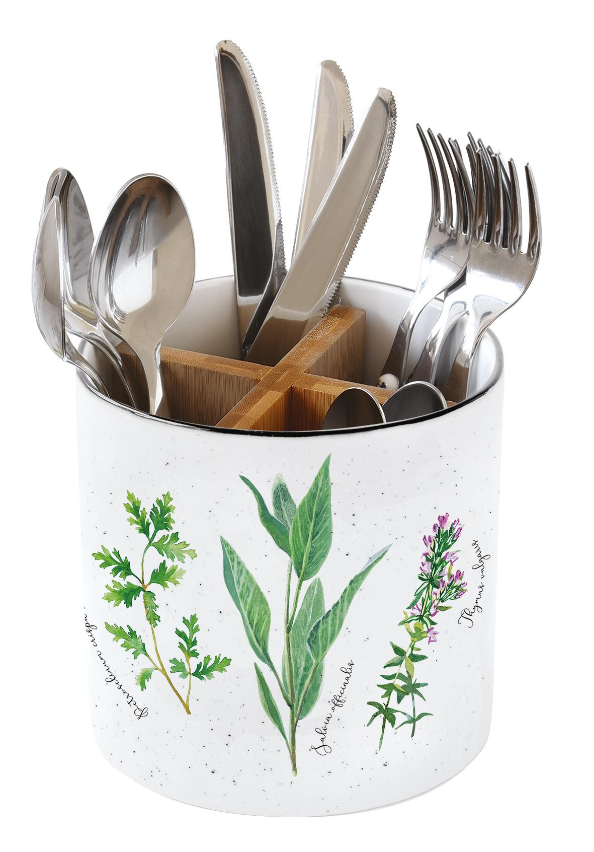 Easy Life Herbarium Porselen Çatal Bıçaklık Ø 14cm x 13,5cm