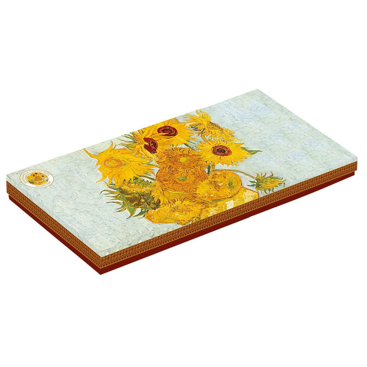 Easy Life MasterPiece Desenli Cam Tepsi 36x17 cm Vase With Twelve Sunflowers