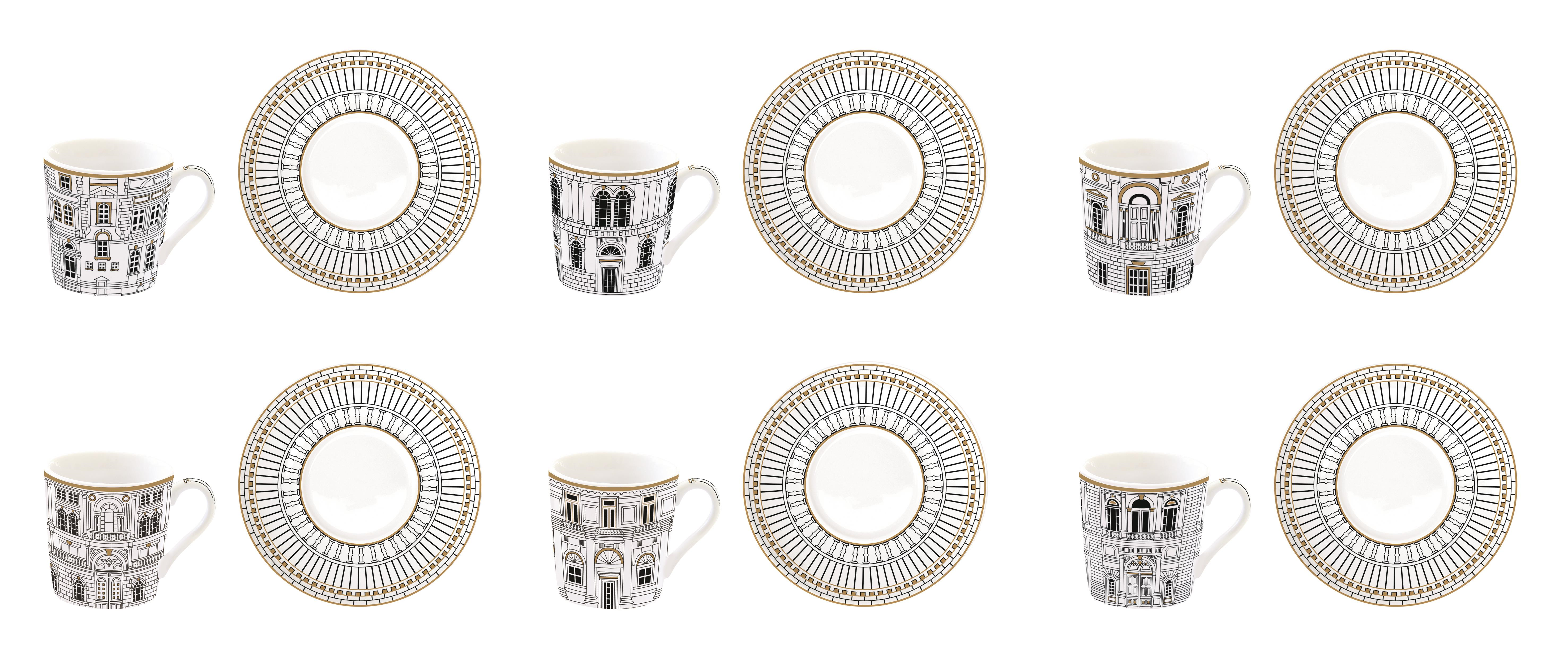 Easy Life Palazzo 6'lı Porselen Kahve Fincanı ve Tabağı 100 ml