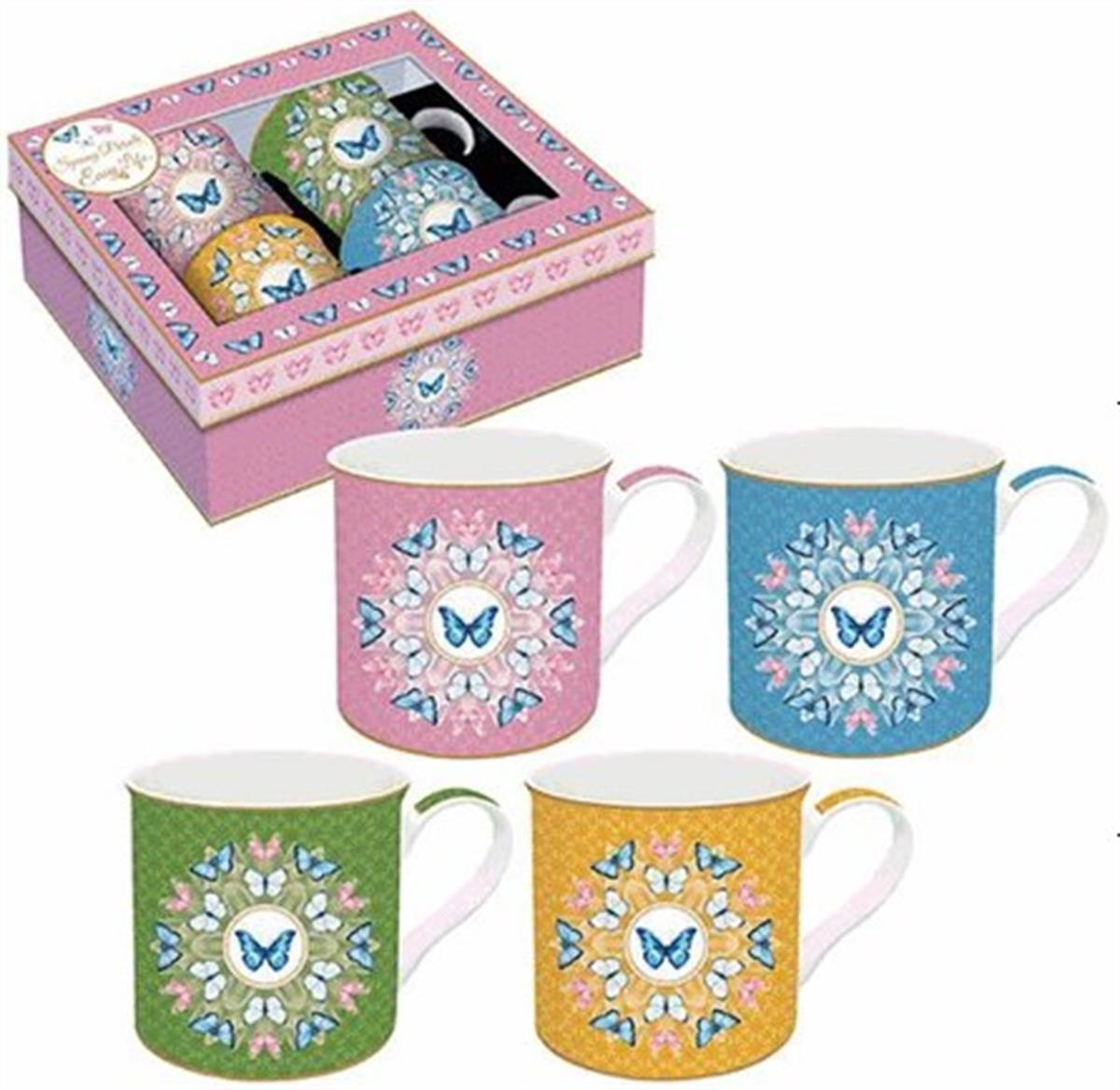 Easy Life Spring Parade Fine China Porselen 4'lü Kulplu Bardak 300 ml