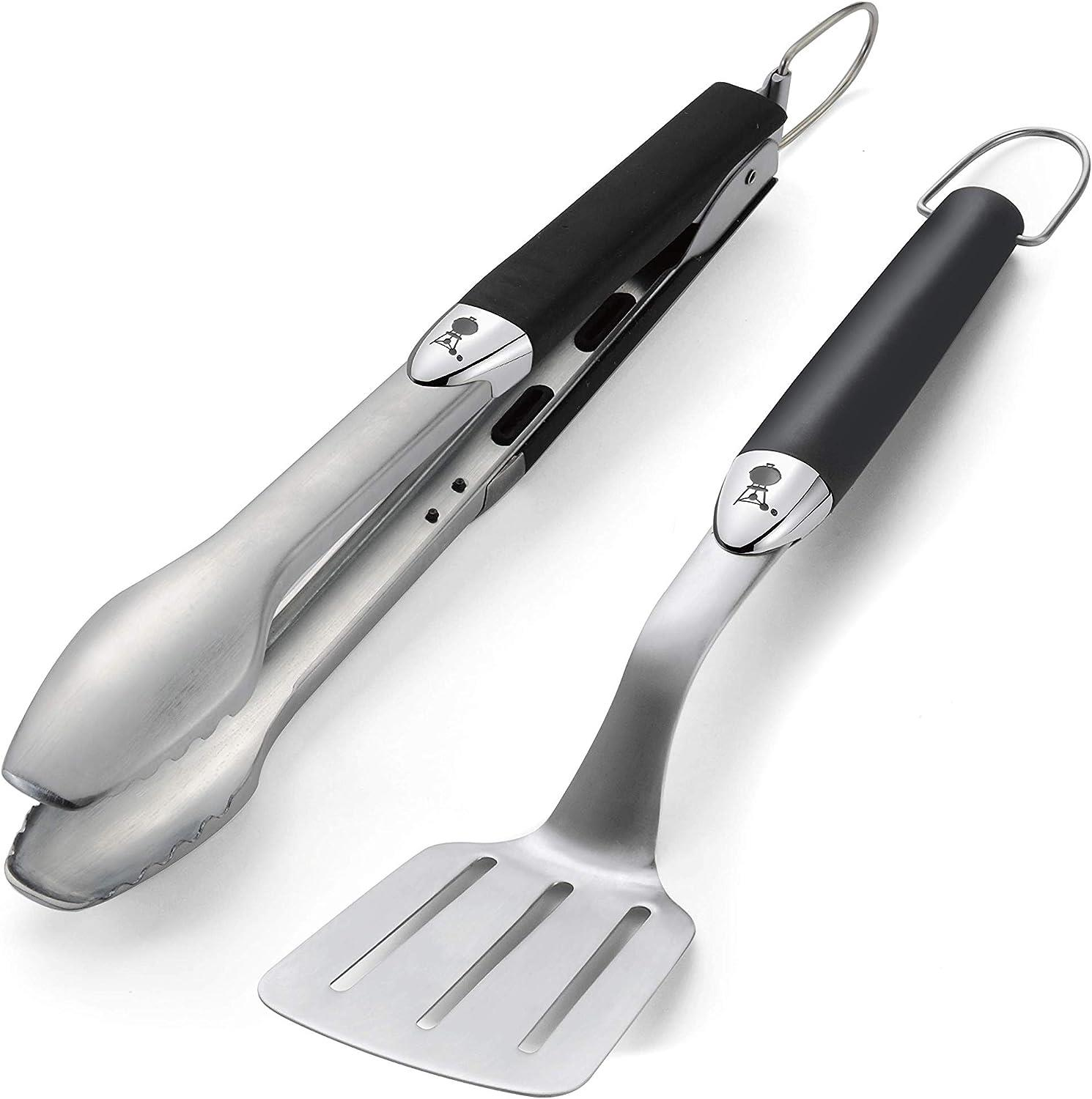 Weber Premium Tool Set Compact Size 2 Pcs Stainless Steel Black - Weber Mangal Maşası ve Spatulası - 6645