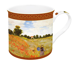 Easy Life MasterPiece Fine China Kulplu Bardak 300 ml. Coquelicots. la promenade (Poppies)