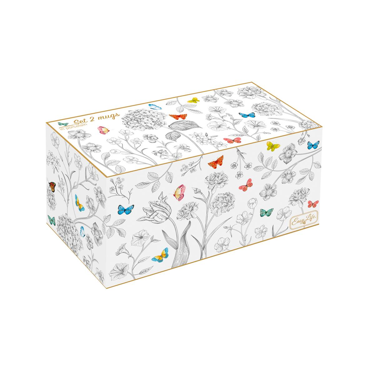 Easy Life Fleurs & Papillons 2'li Porselen Mug 300 ml Seti
