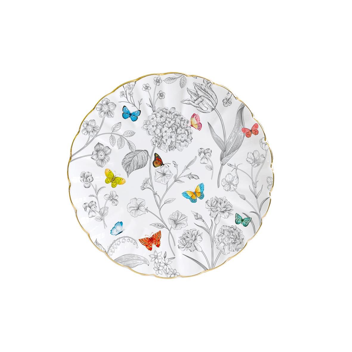 Easy Life Fleurs & Papillons Porselen Pasta Tabağı Ø 19 cm