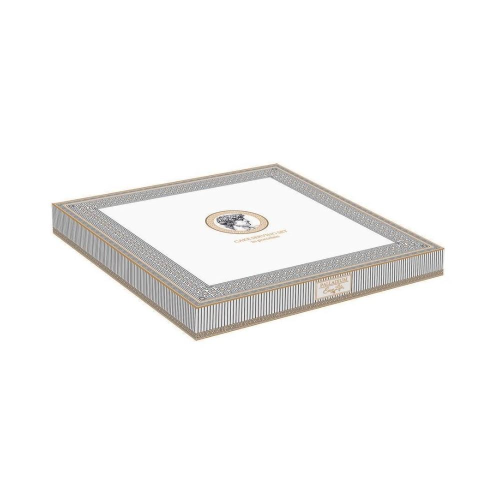 Easy Life Palladium Porselen Kek Servis Tabağı Ø 32 cm Dilimleyicili
