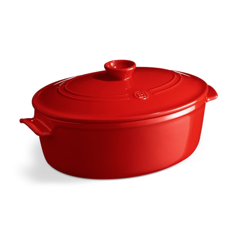 Emile Henry Ateşe Dayanıklı Tencere  Oval 6 Lt Kırmızı Burgundy -344560 - EH344560