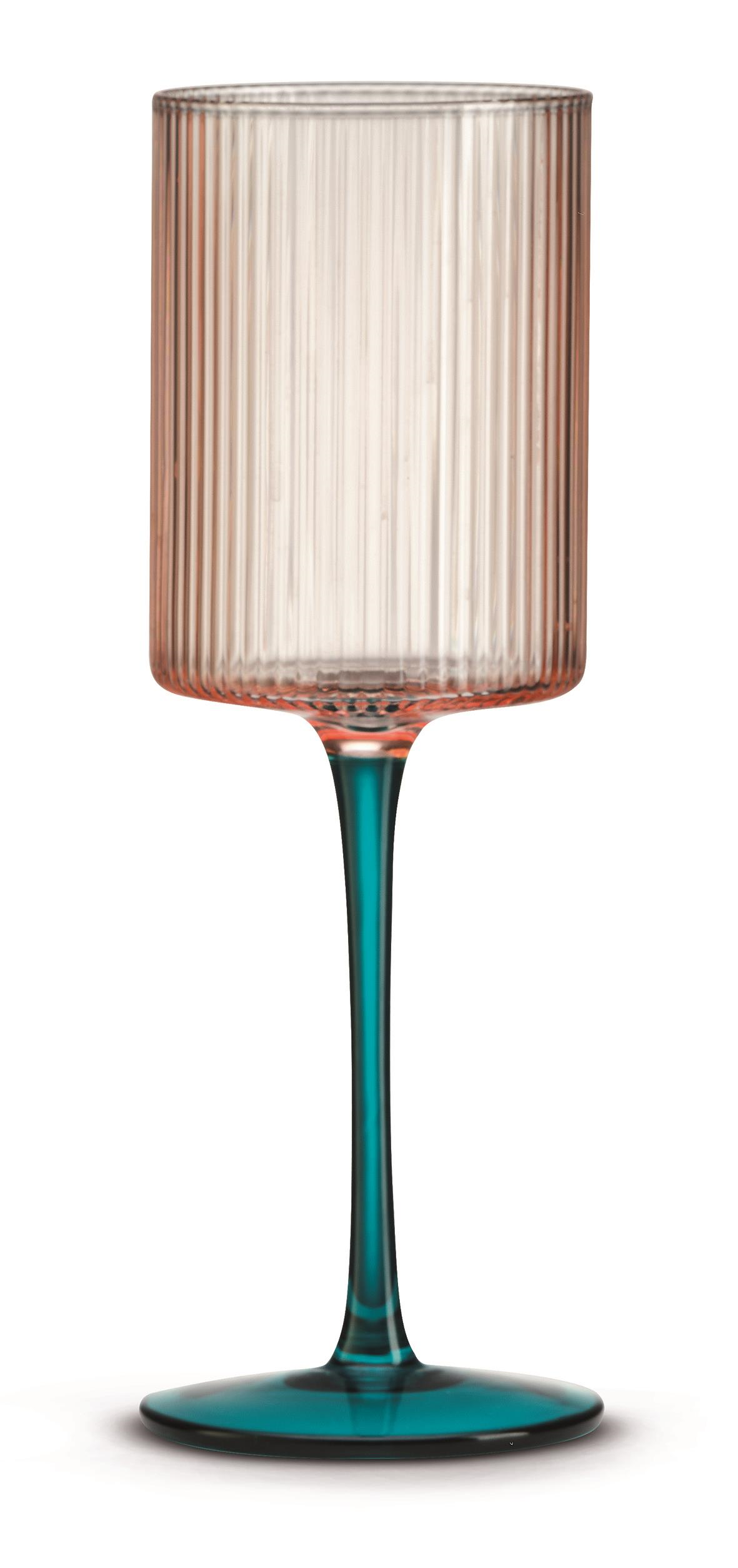 Pozzi Milano Modern Classic 2'li Şarap Kadehi Seti 310ml Pembe/Yeşil - PM0156 PIGR