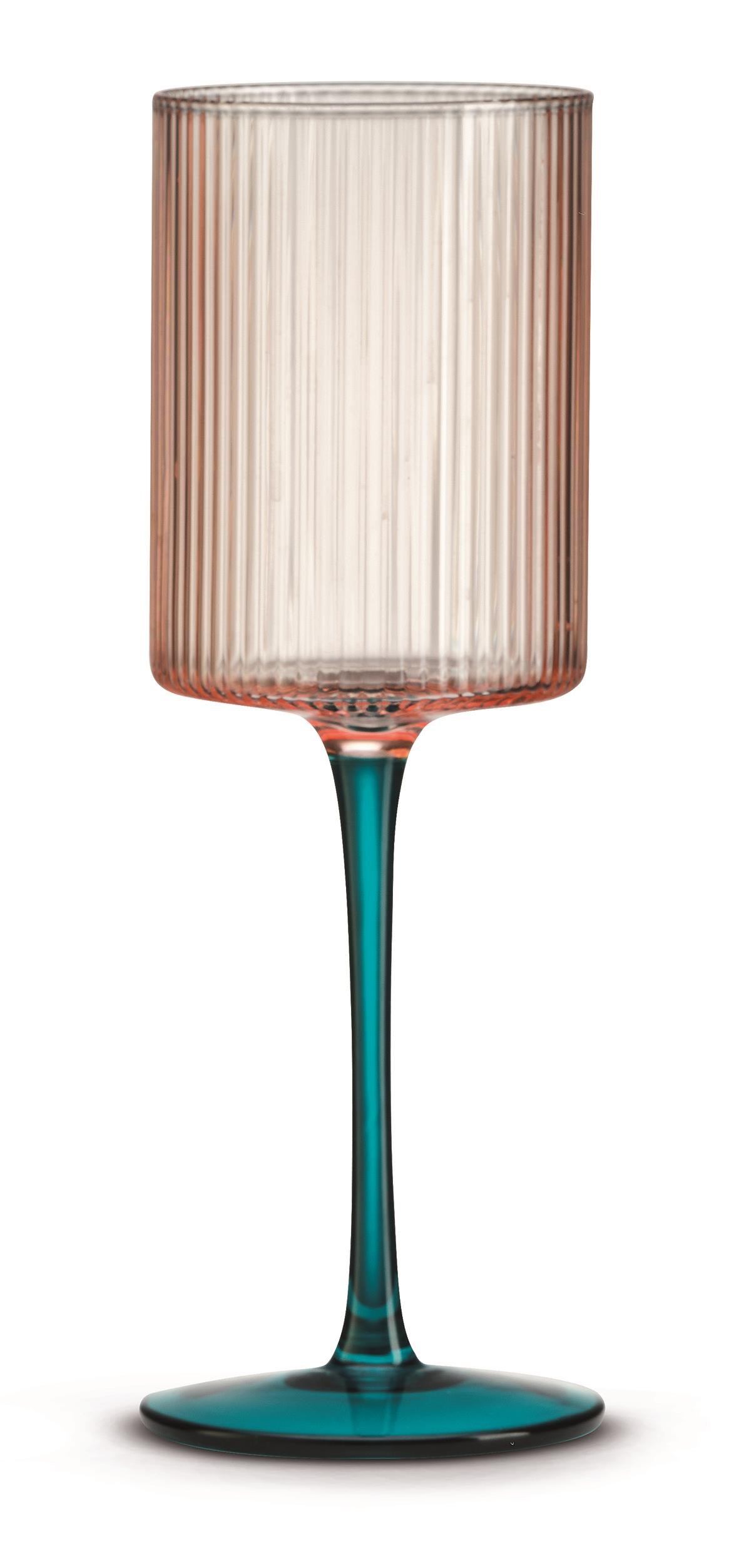 Pozzi Milano Modern Classic 2'li Şarap Kadehi Seti 310ml Pembe/Yeşil - PM0156 PIGR