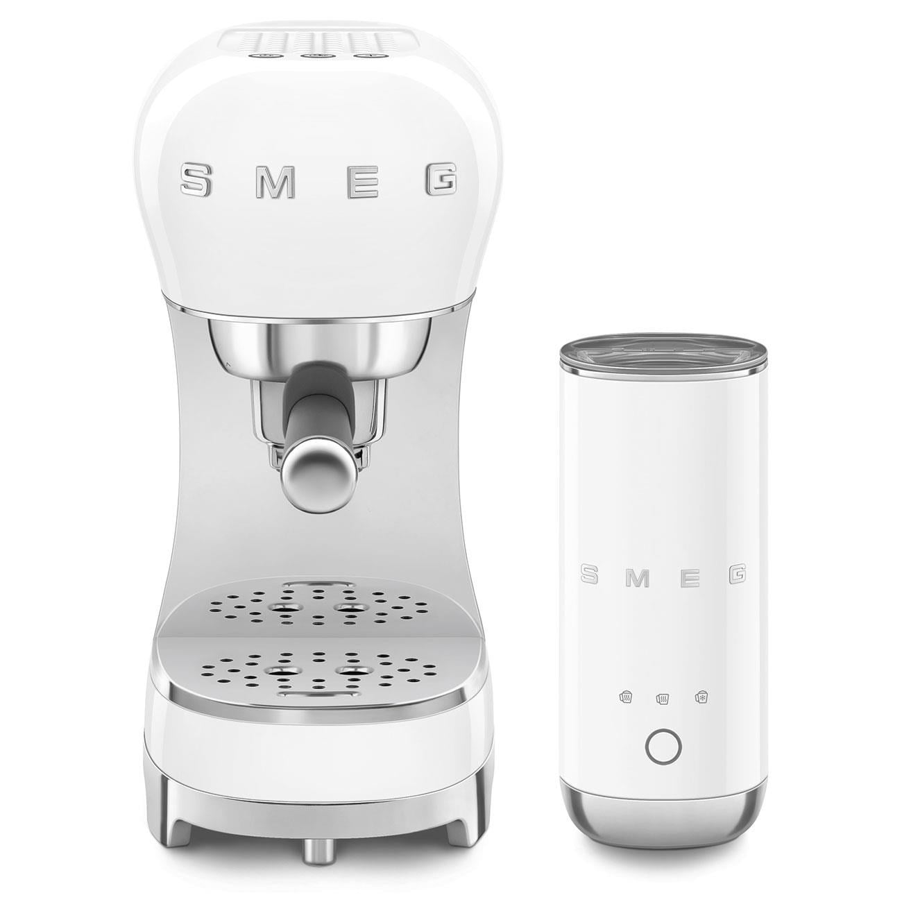 Smeg Manuel Espresso Kahve Makinesi + Süt Köpürtme Makinesi Bundle Beyaz