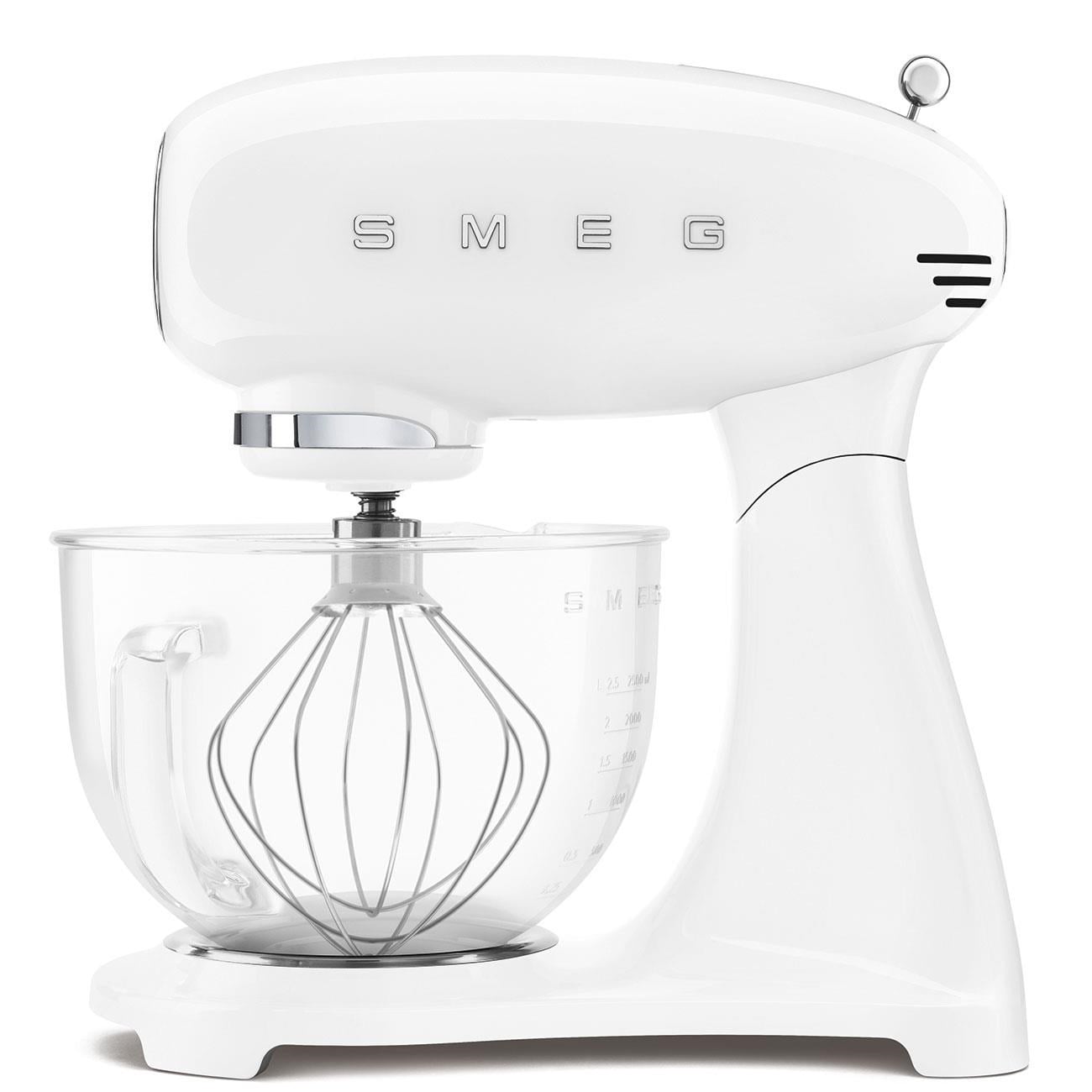 SMEG STAND MİKSER BEYAZ CAM KASELİ