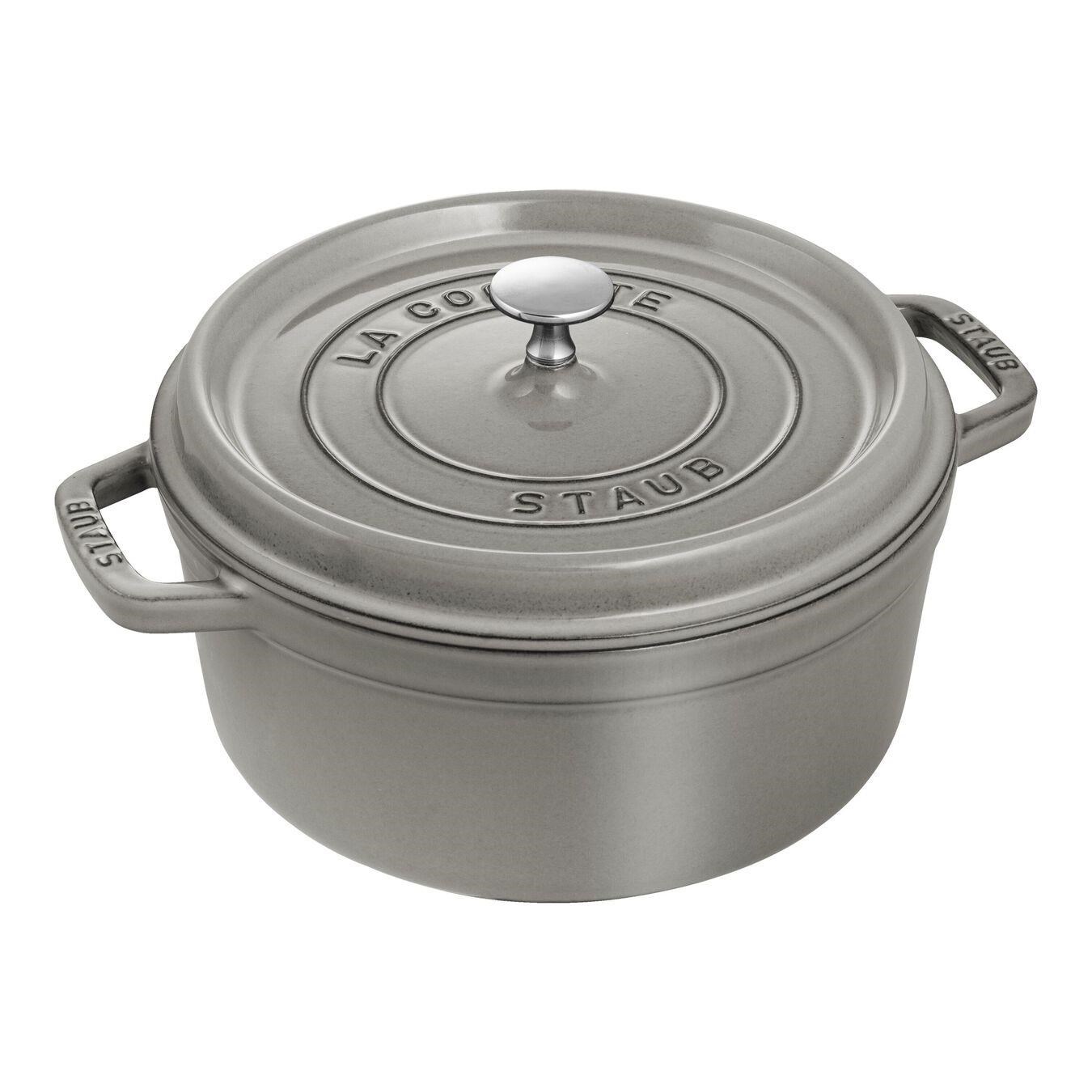 Staub 26cm 5,25Lt Grafit Gri Yuvarlak Döküm Tencere - 405093120