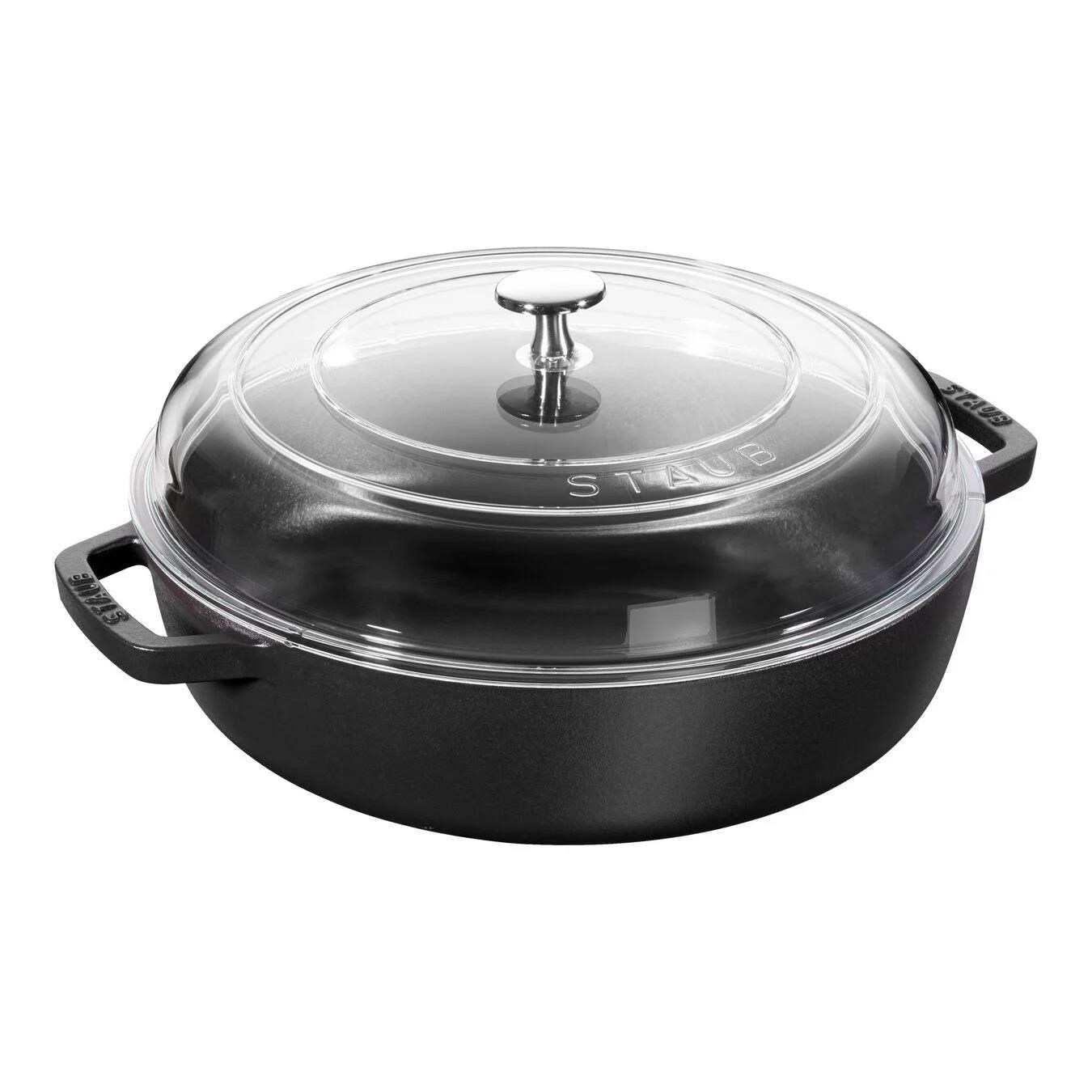 Staub 26cm Siyah Cam Kapaklı Sote Tenceresi Demir Döküm - 405010620