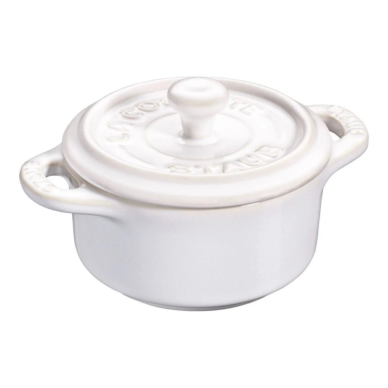 STAUB CERAMIQUE MİNİ DÖKÜM TENCERE FİLDİŞİ 10 CM 200 ML YUVARLAK - 405119970