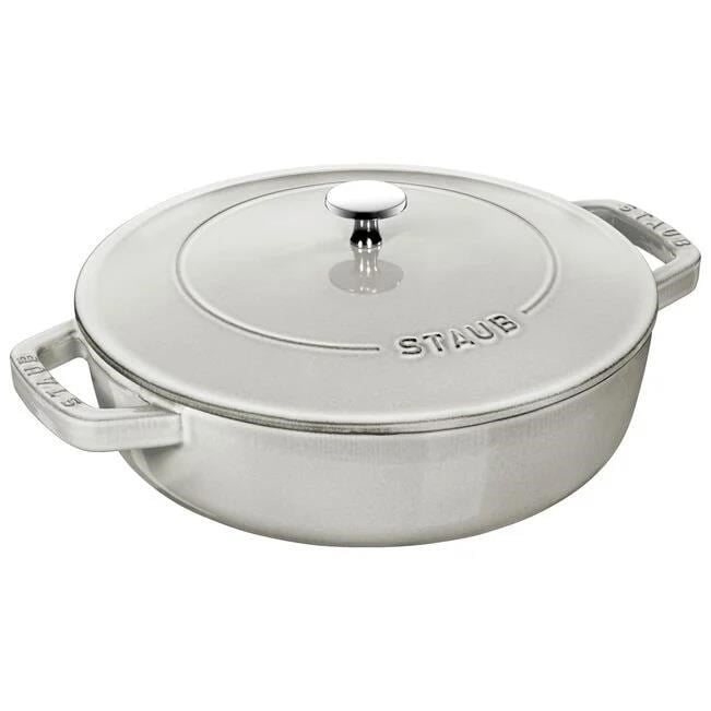 Staub Chistera Yağmur Efektli Kapaklı Döküm Tencere 26 Cm Trüf Beyazı - 405014790