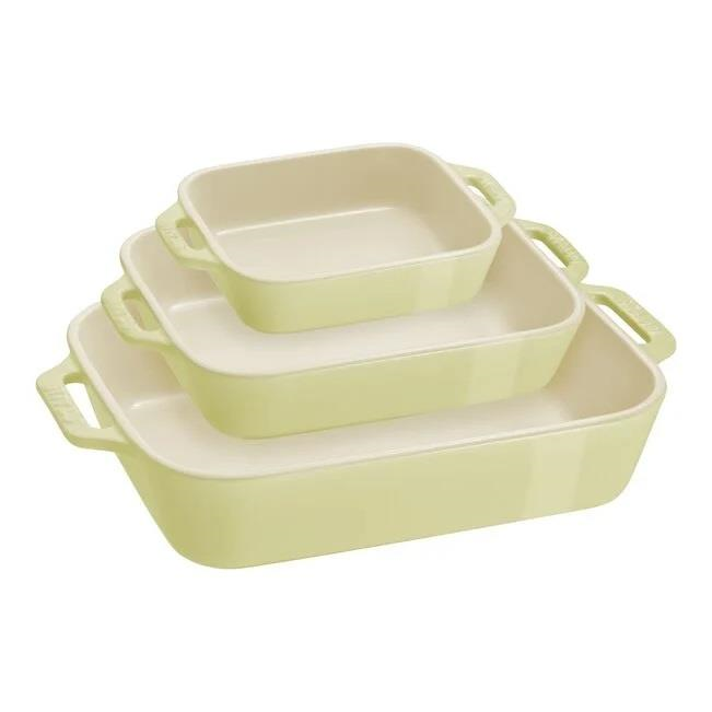 STAUB SERAMİK FIRIN KABI SETİ 3 PRÇ LİMON YEŞİLİ - 1025101