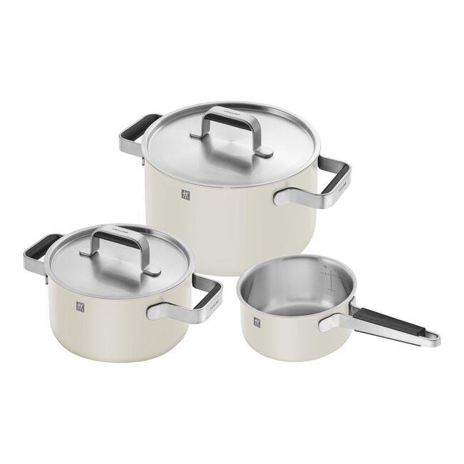 ZWILLING Pure 3-Parça Fildişi Tencere ve Tava Seti 18/10 Paslanmaz Çelik - 1028807