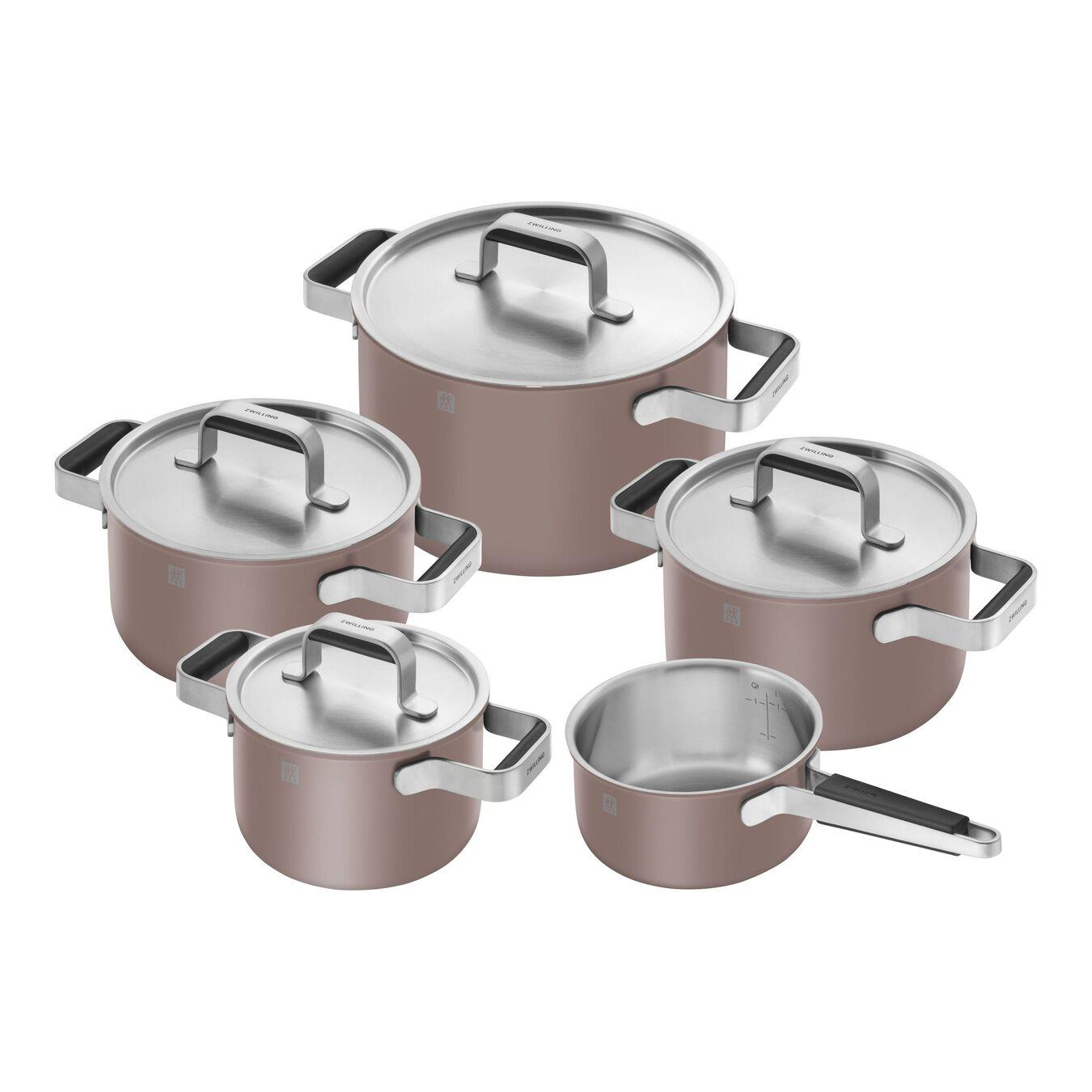 ZWILLING Pure 5-Parça Gül Rengi Tencere ve Tava Seti 18/10 Paslanmaz Çelik - 1028858