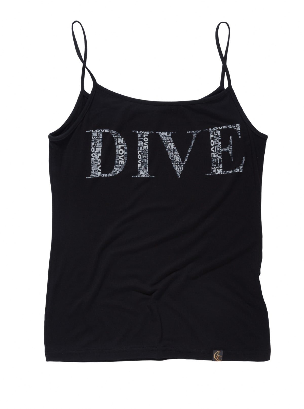 DIVE SPAGHETTI STRAPS TANK TOP BLACK
