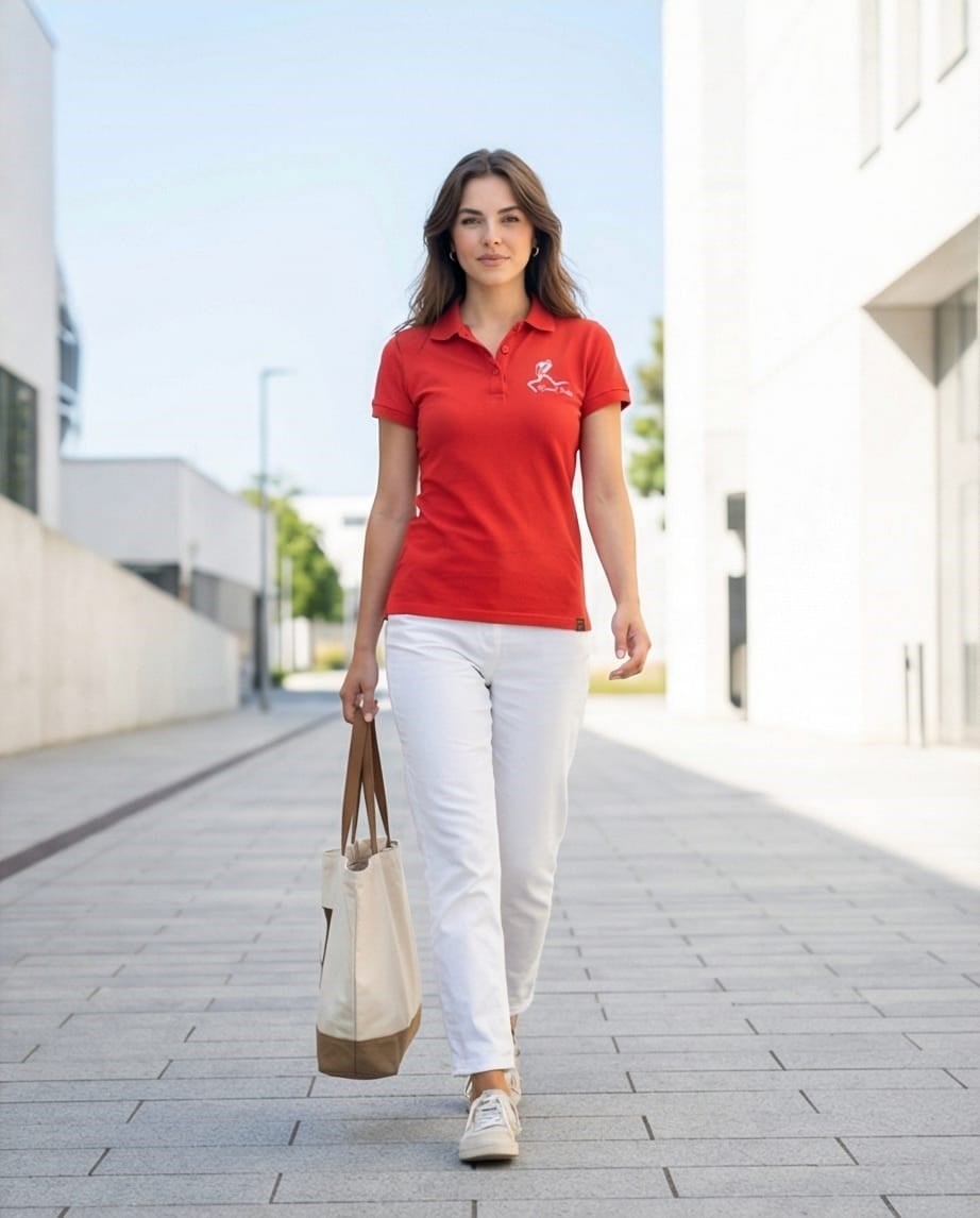 Woman Polo T-Shirt Red
