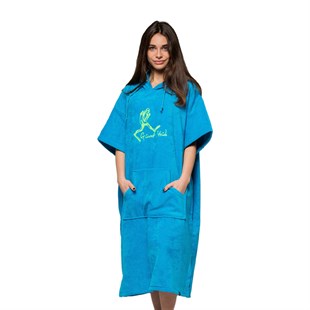GIANT STRIDE PONCHO TURQUOISE