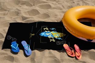 Surf Rider Siyah Plaj Havlusu