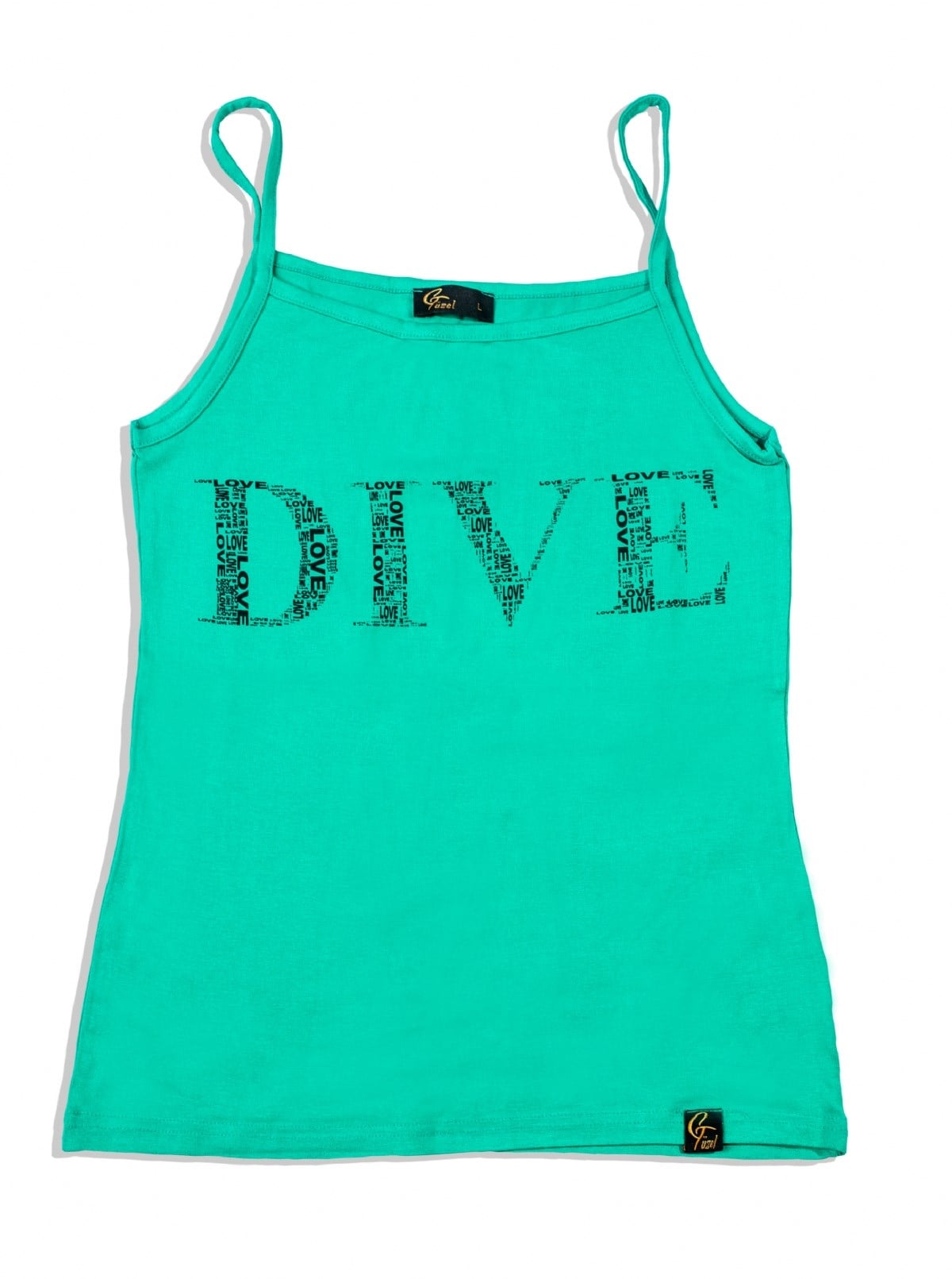 Dive Spaghetti Straps Tank Top Green