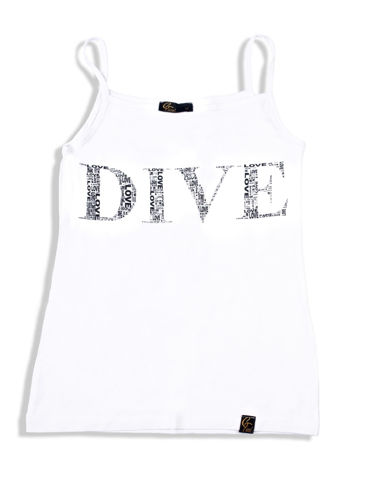Dive Spaghetti Straps Tank Top White