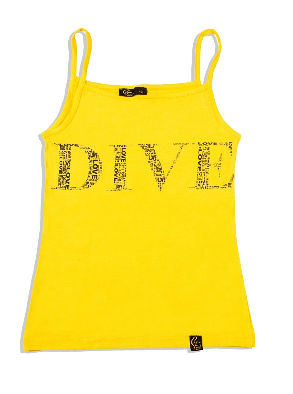 Dive Spaghetti Straps Tank Top Yellow
