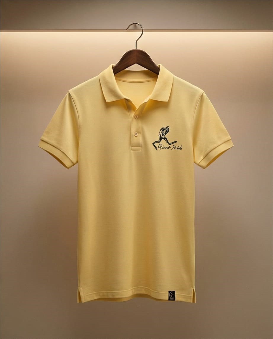 Man Polo T-Shirt Yellow