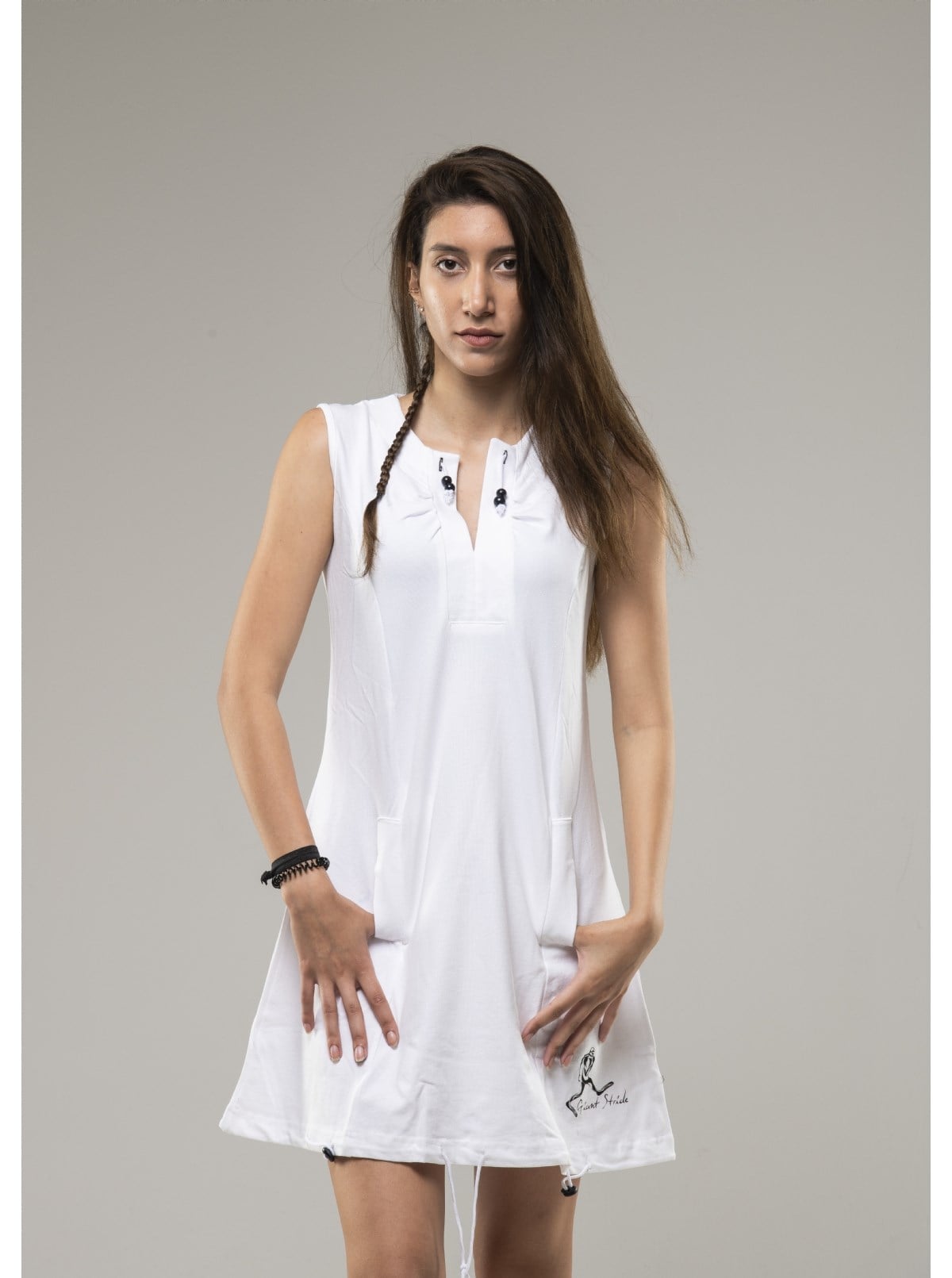 GIANT STRIDE DRESS WHITE