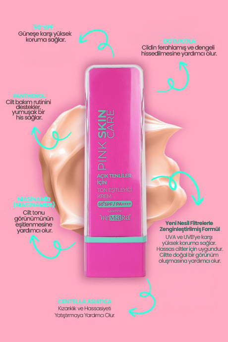 WEMARA TON ESITLEYICI YUZ BAKIM KREMI ACIK TENLILER ICIN 50 SPF 50 ML