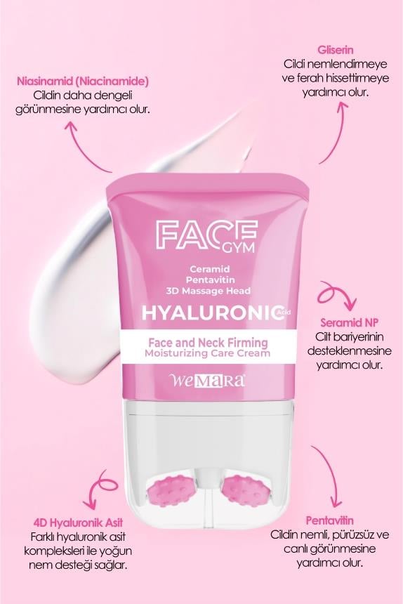 WEMARA HYALURONIC ACID&MOISTURIZING (PEMBE) FACE GYM 80 ML