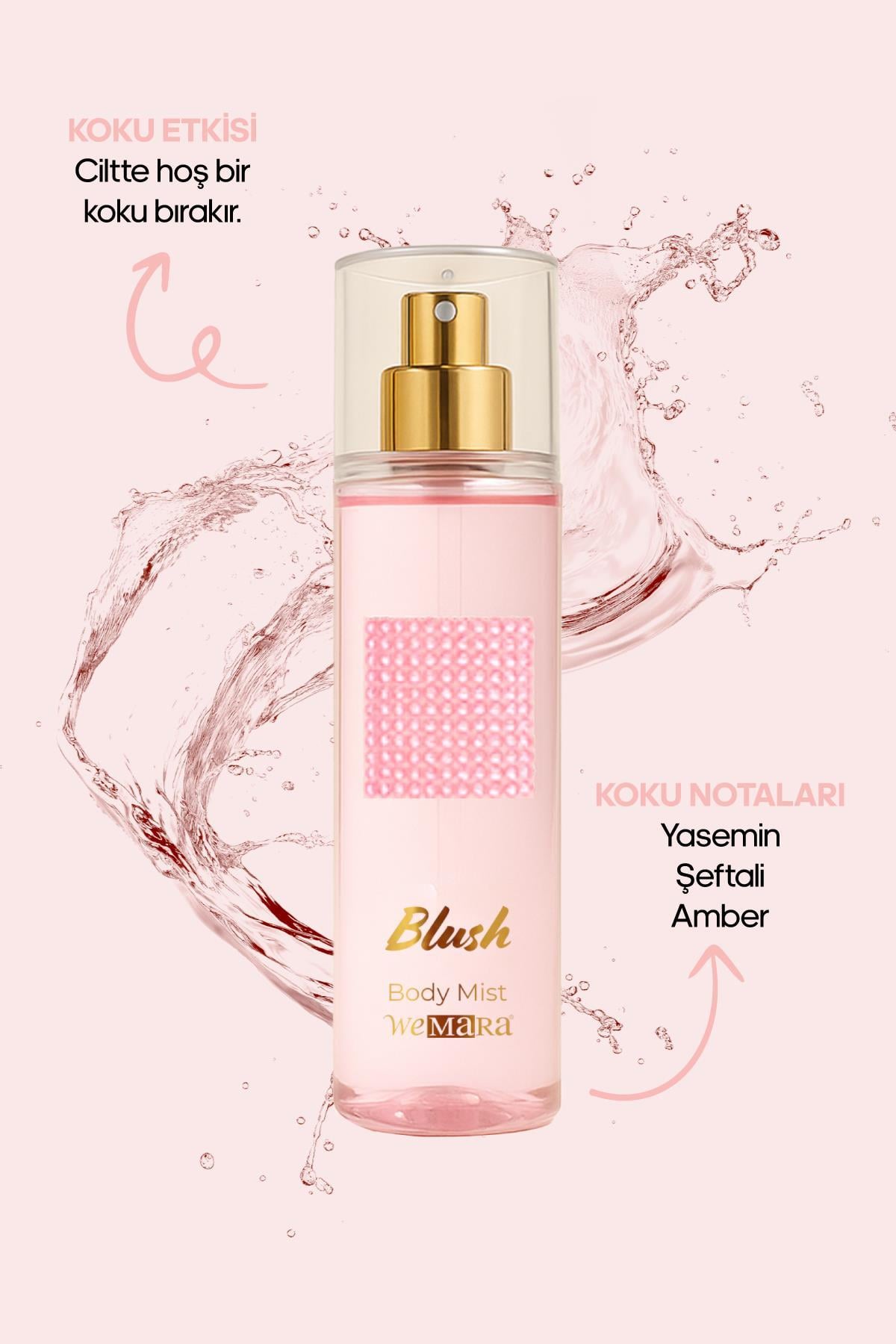 WEMARA TASLI VUCUT SPREYI-BLUSH (PEMBE  TAS-PEMBE) 150 ml