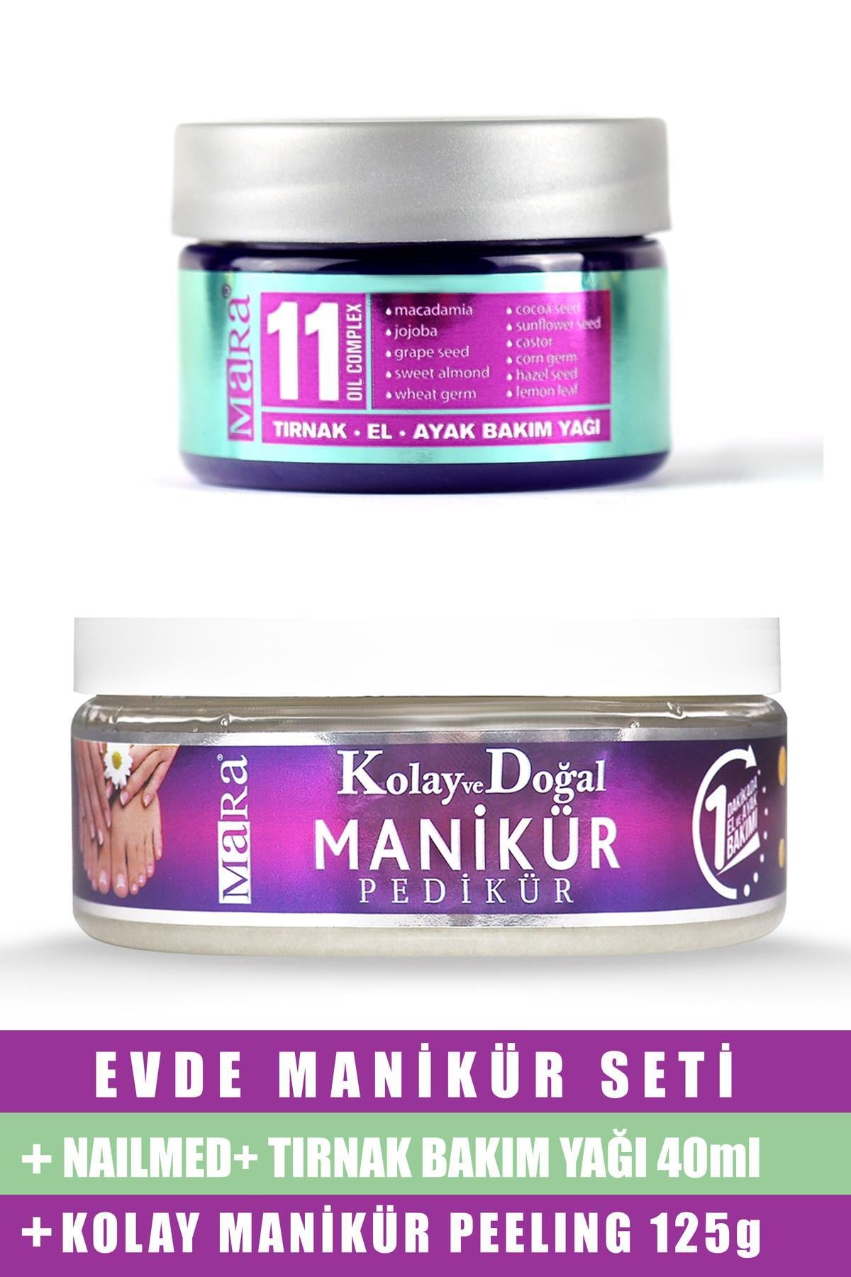 Mara Evde Manikür Seti - Kolay Manikür Peeling 125g + Nailmed Tırnak Yağı 40ml