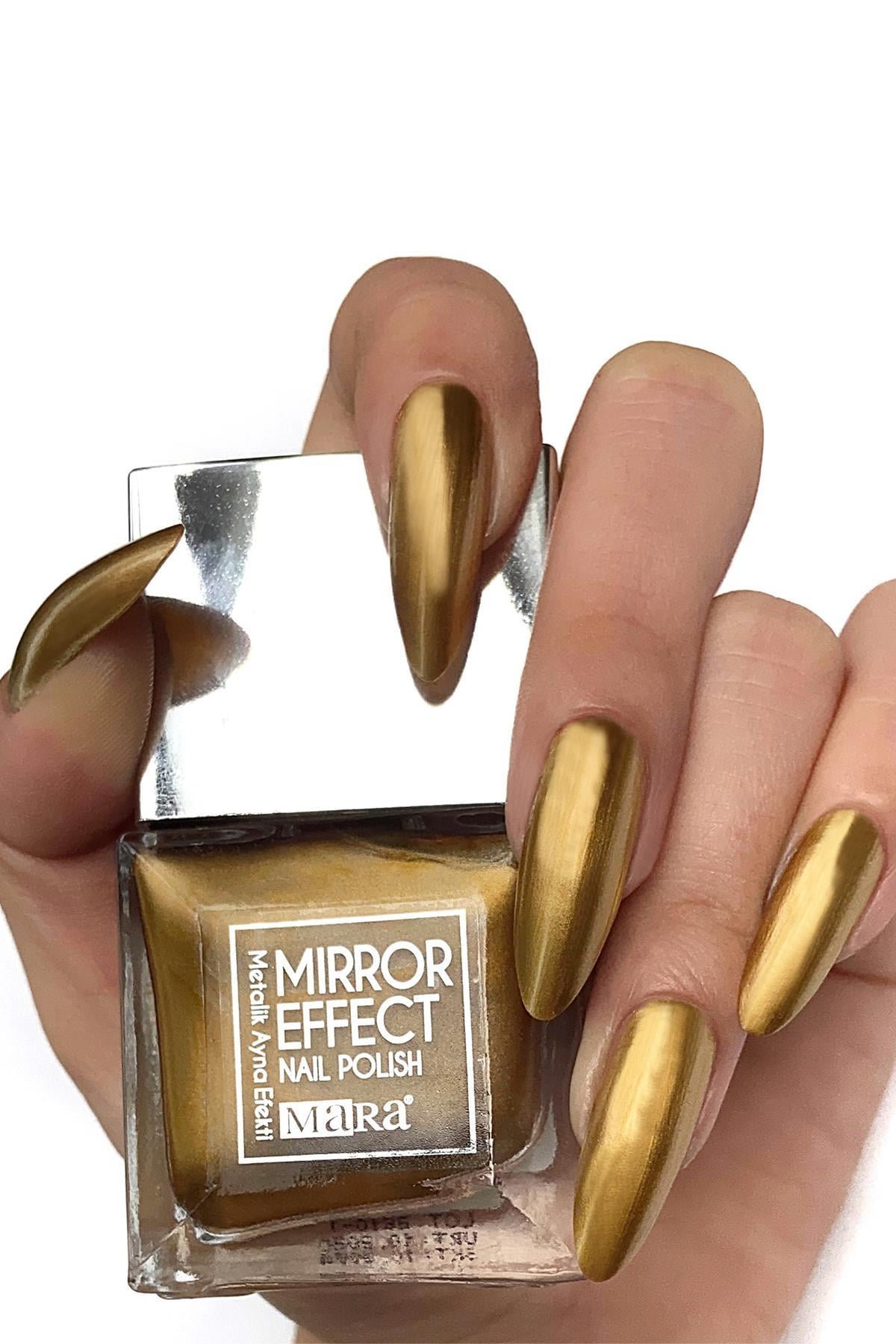 Mara Metalik Ayna Efektli Oje Altın 15ml