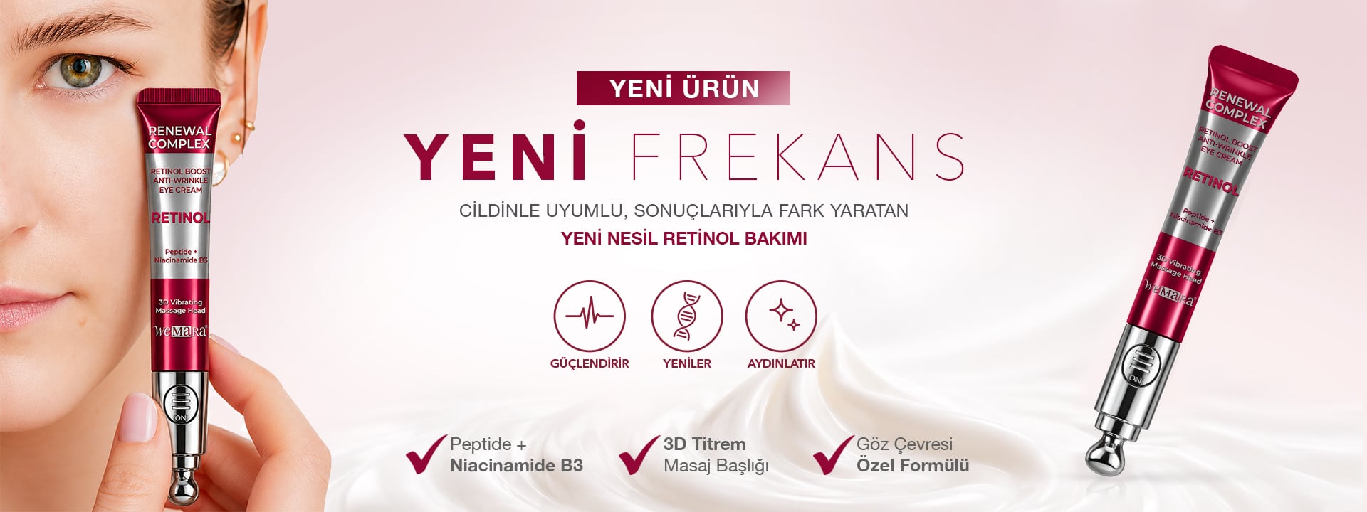Titreşimli göz kremi