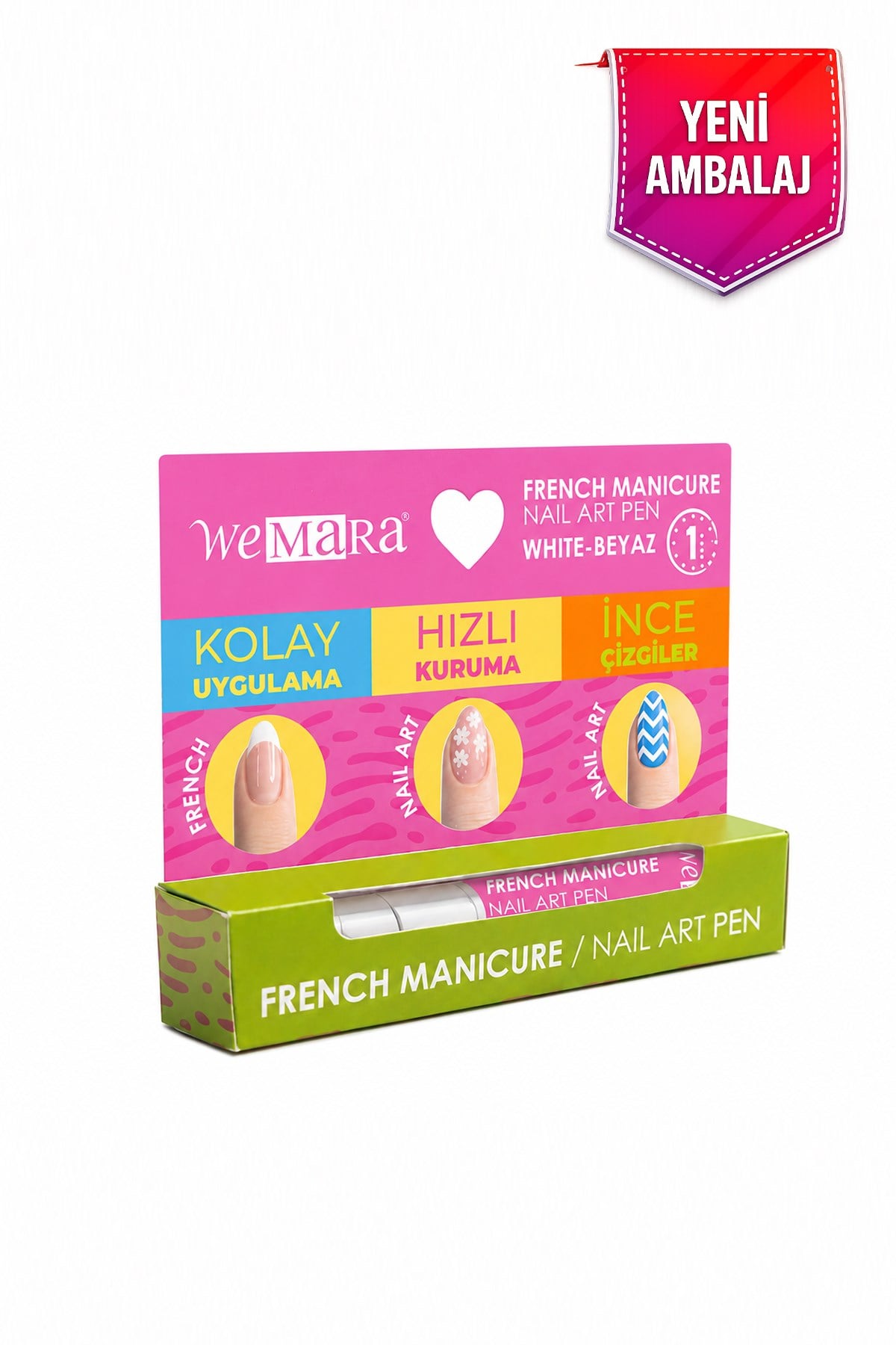 WeMara French Manikür Kalemi Beyaz