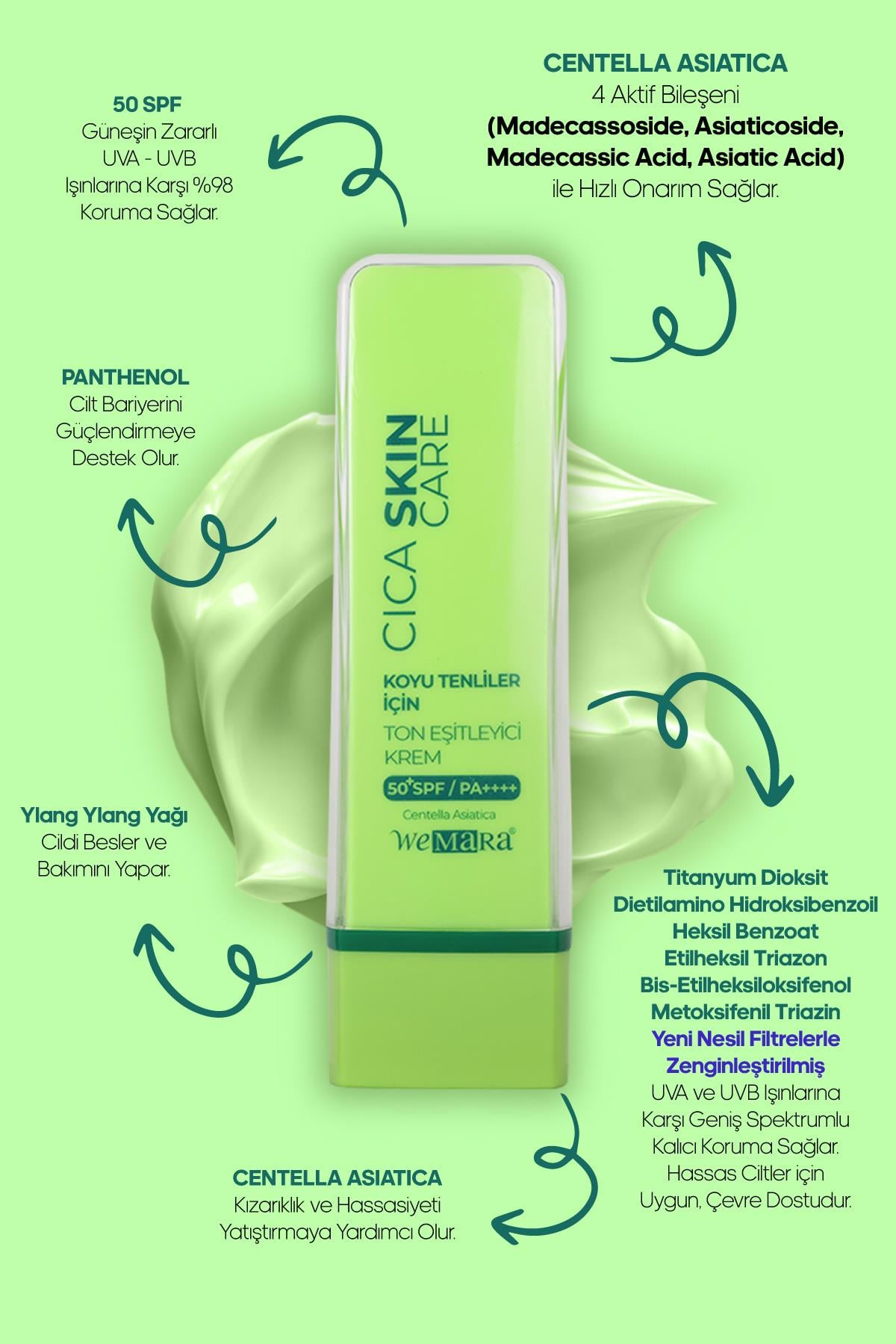 WEMARA TON ESITLEYICI YUZ BAKIM KREMI 50 SPF 50 ML