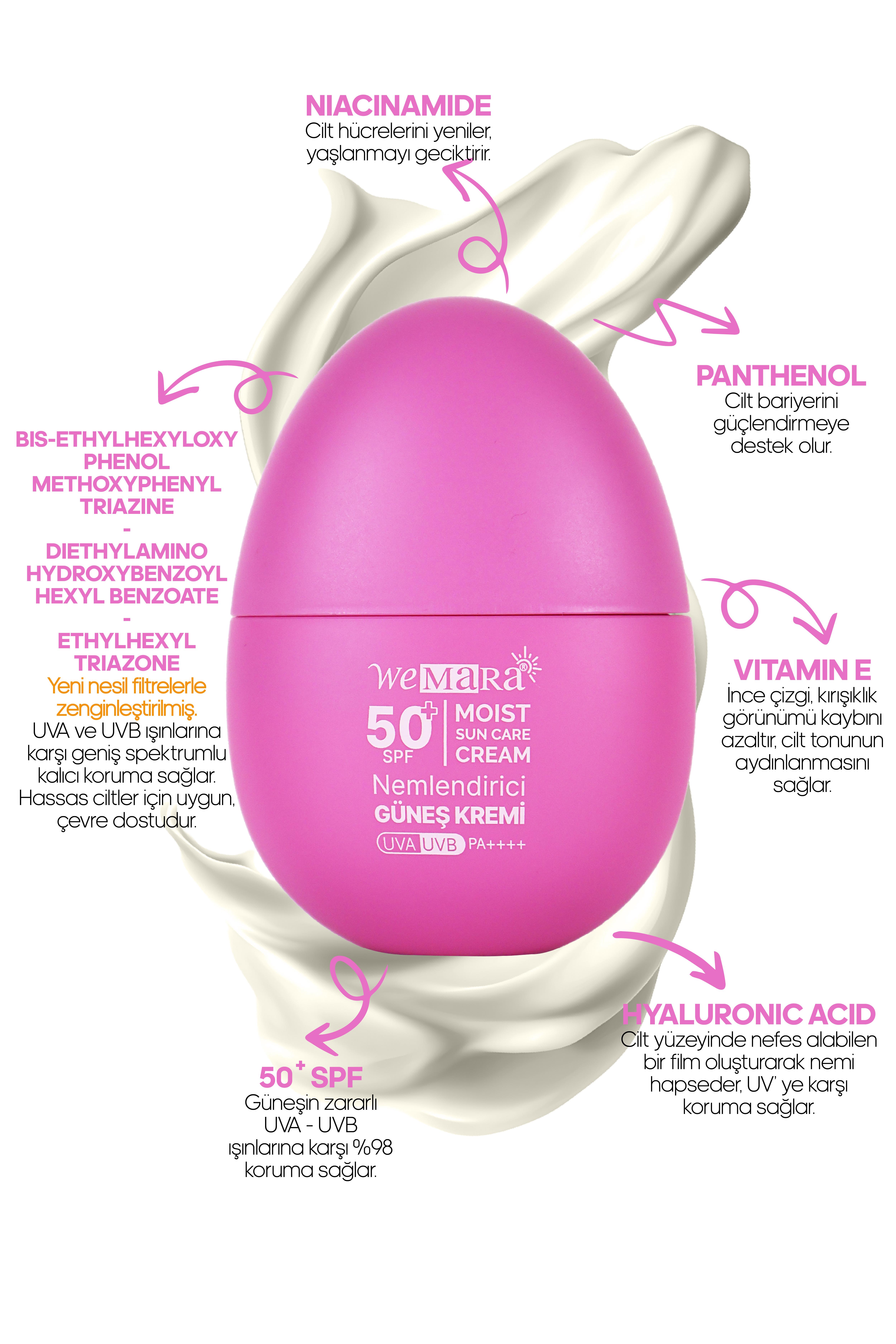 WEMARA NEMLENDIRICI GUNES KREMI 50 SPF 50 ML