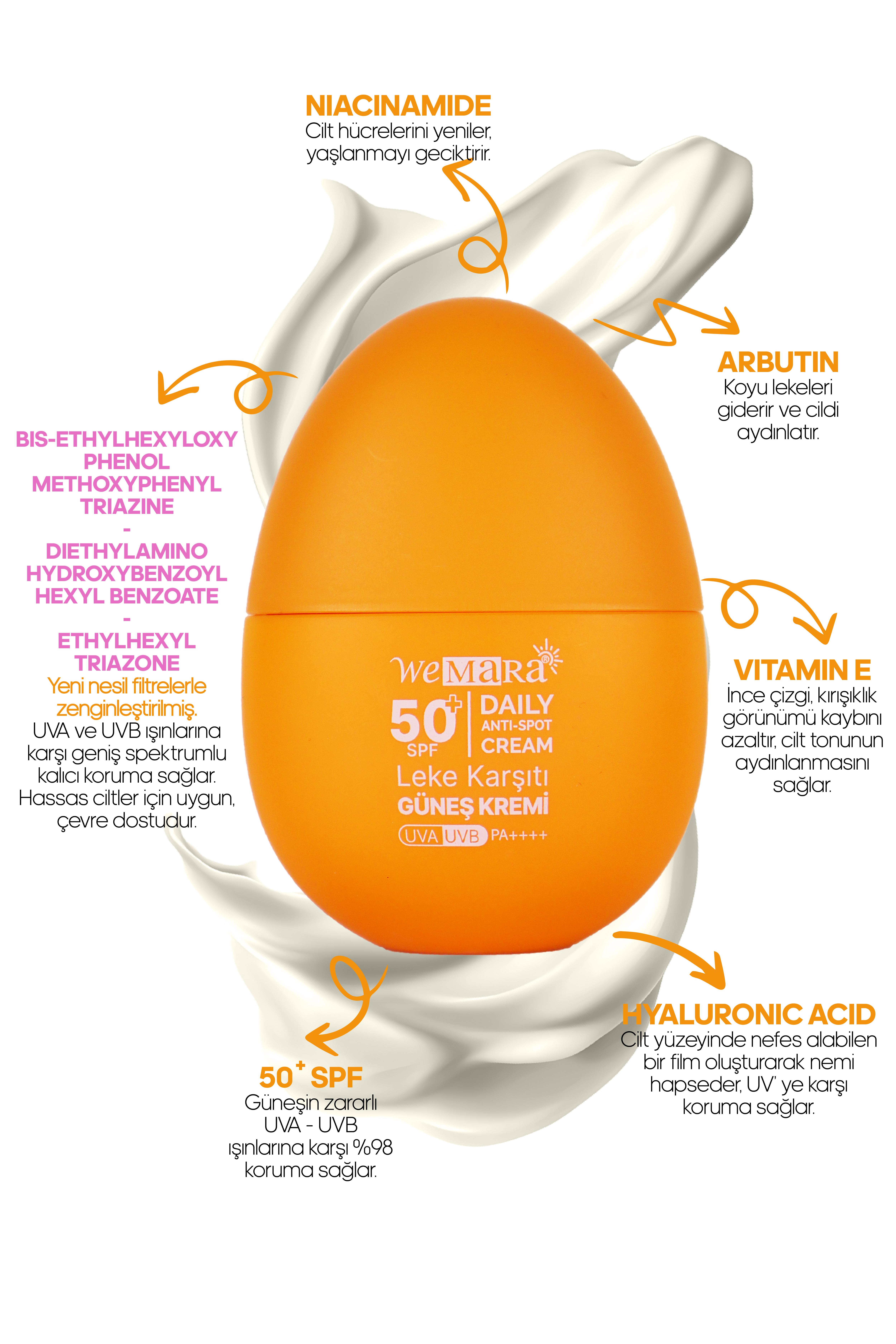 WEMARA LEKE KARSITI GUNES BAKIM KREMI 50 SPF 50 ML