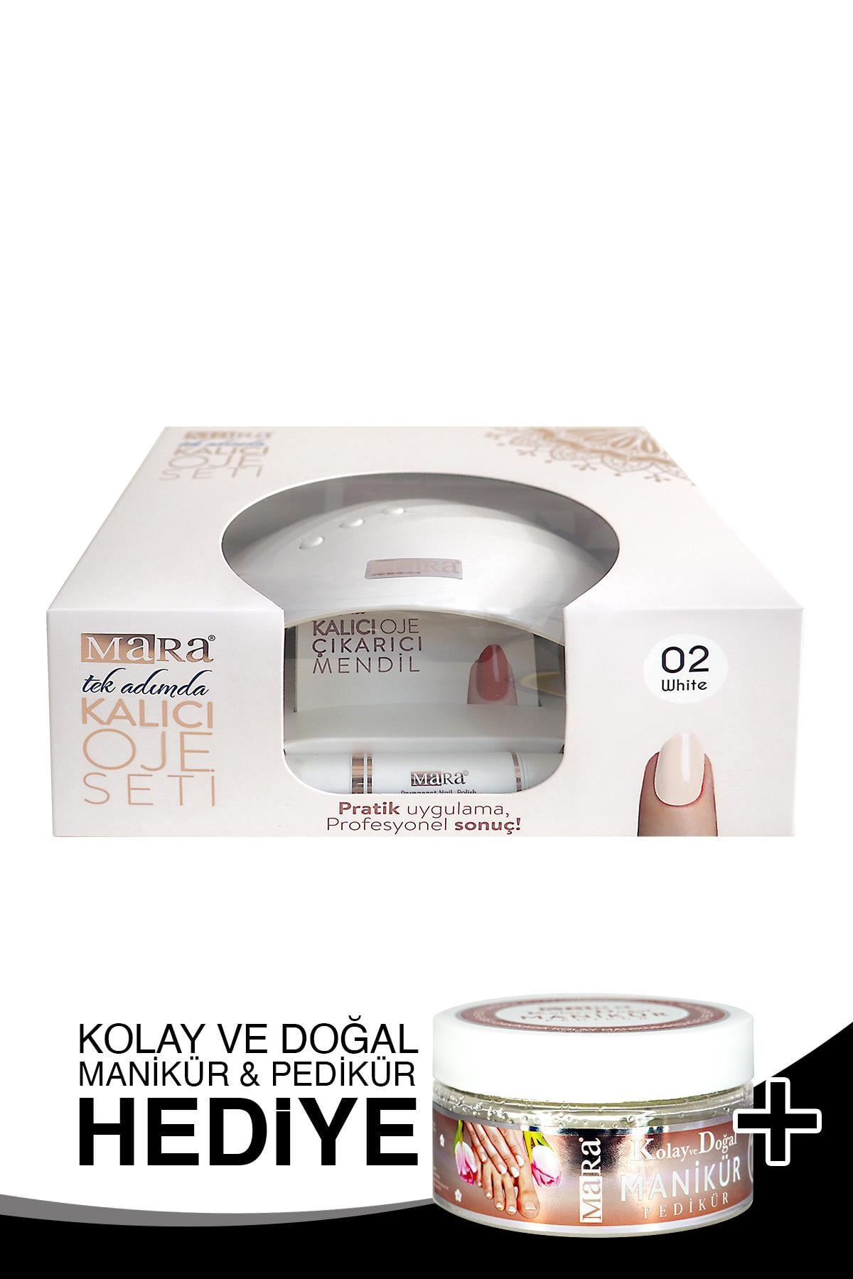 Mara Kalıcı Oje Seti 02 White + Manikür Peeling Hediye