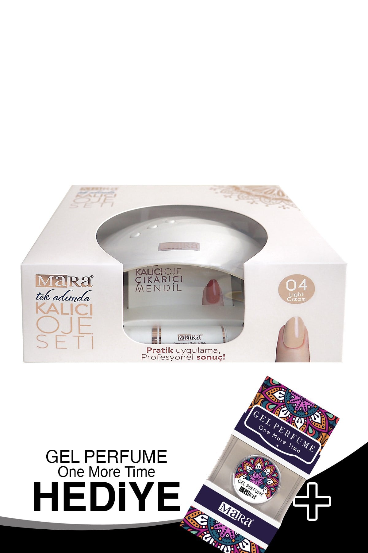 Mara Kalıcı Oje Seti 04 Light Cream + Jel Parfüm Hediye