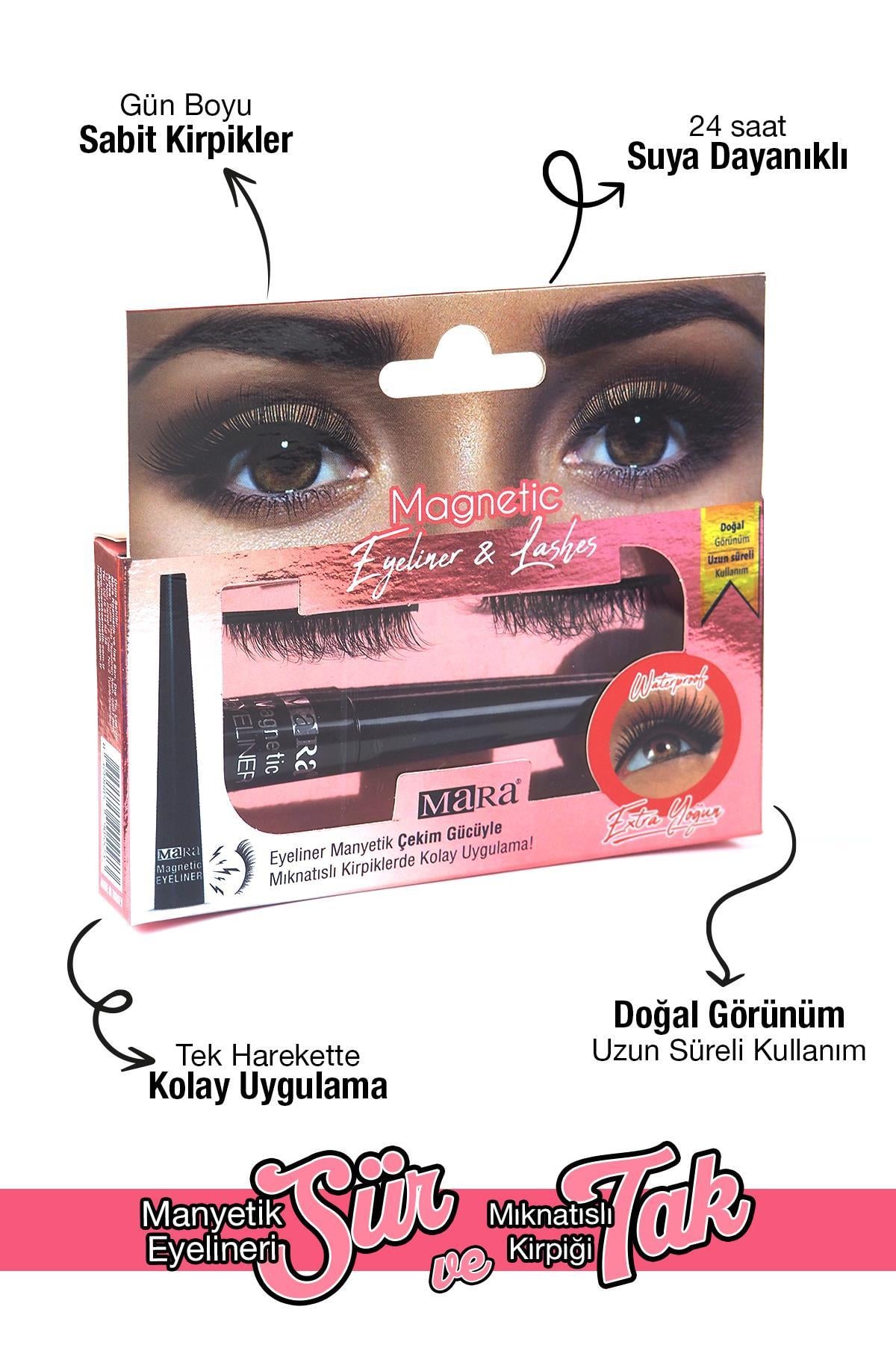Mara Manyetik Eyeliner'lı Mıknatıslı Takma Kirpik Ekstra Yoğun