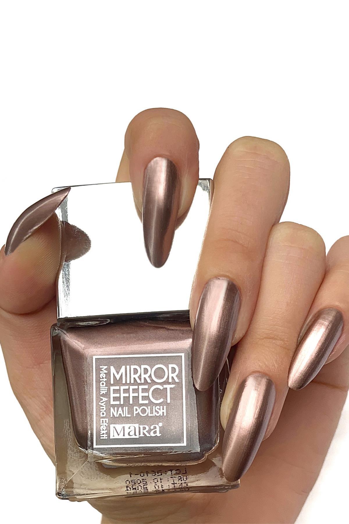 Mara Metalik Ayna Efektli Oje Nude Serisi Pembe/Lila/Kahverengi