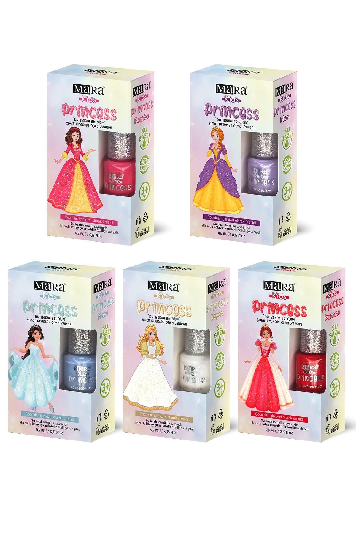Mara Princess Yıkanabilir Su Bazlı Oje Seti 5 Renk
